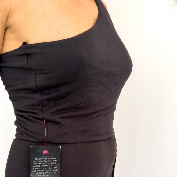 Bebe One-Shoulder Black Maxi Dress – NWT – Ruched Side – Rare – Size S - Picture 2 of 7